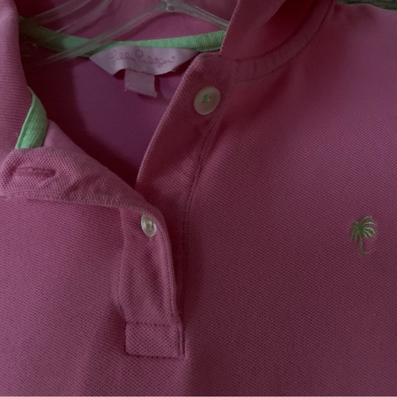 Women’s XS LILLY PULITZER Bright Pink Piqué Cotton Short Sleeve Polo Shirt EXC - Picture 6 of 11